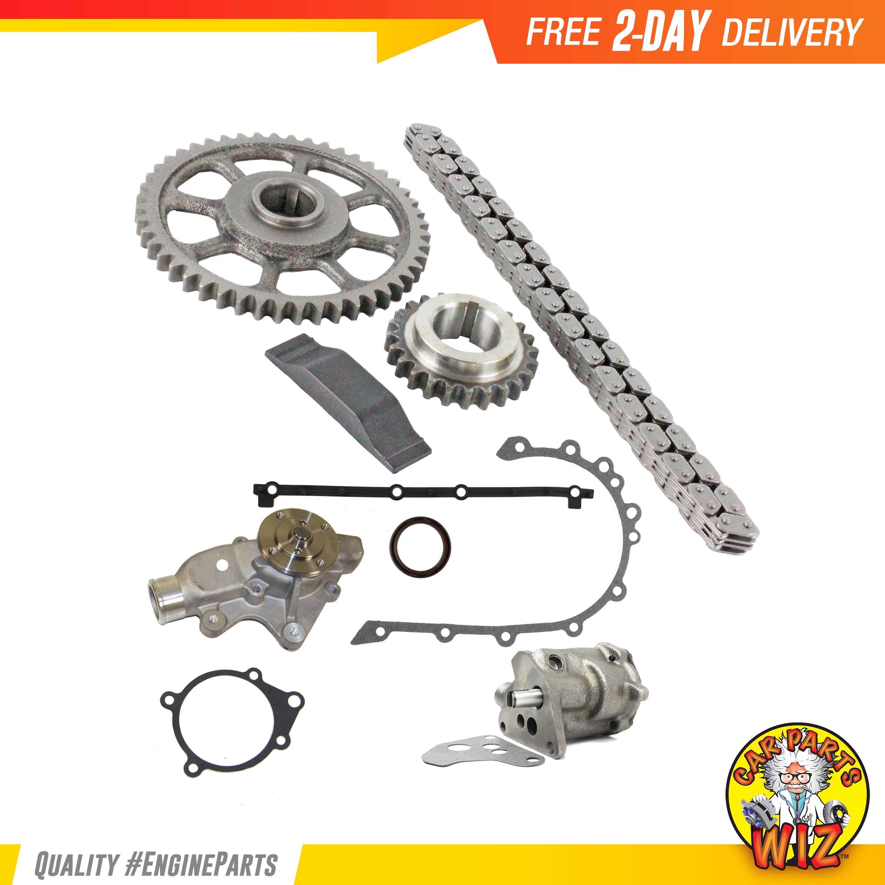 Timing Chain Kit Cover Gasket Set Water + Oil Pump Fits 9901 Jeep 4.0L