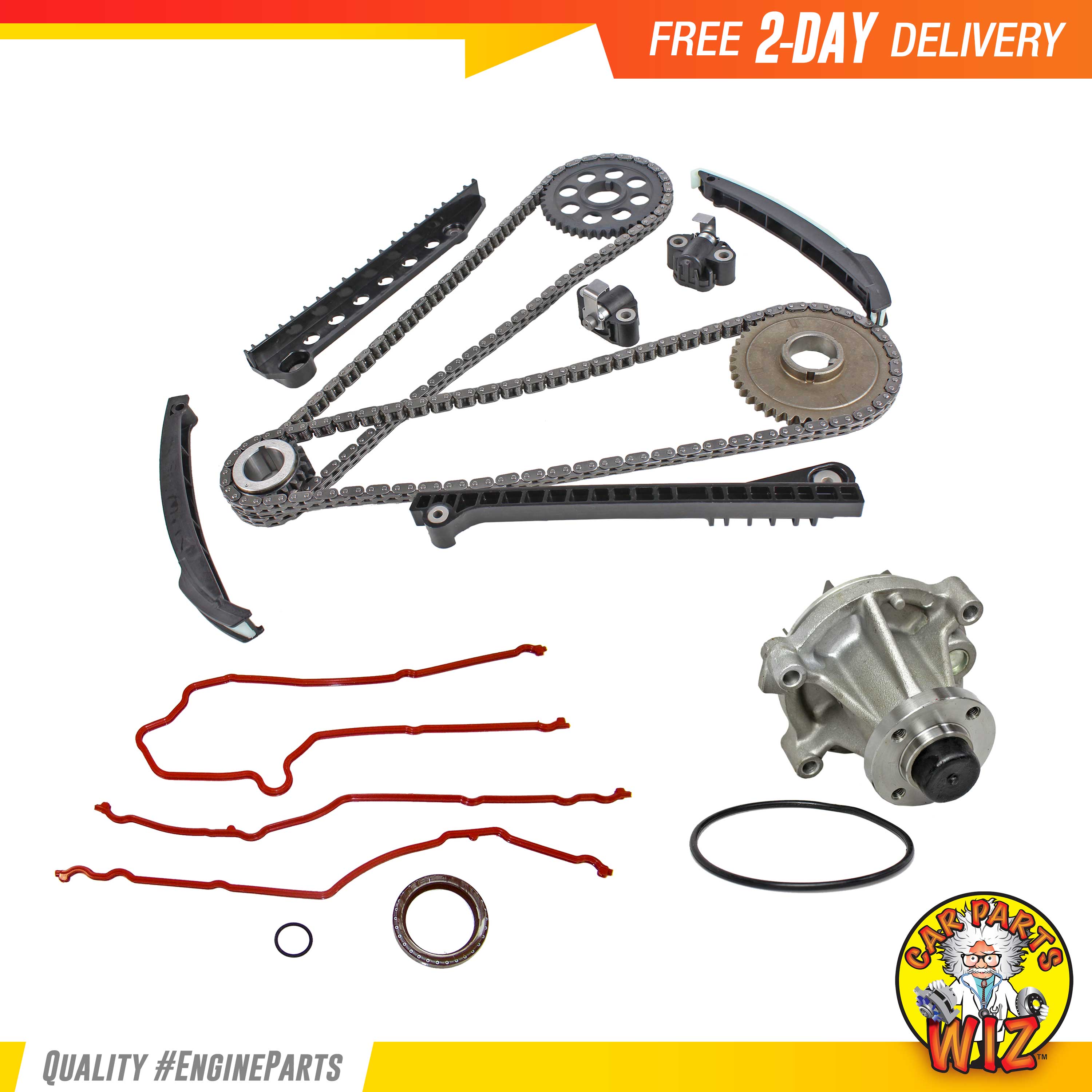 Timing Chain Kit Cover Gasket Set Water Pump Fits 0915 Ford 5.4L V8