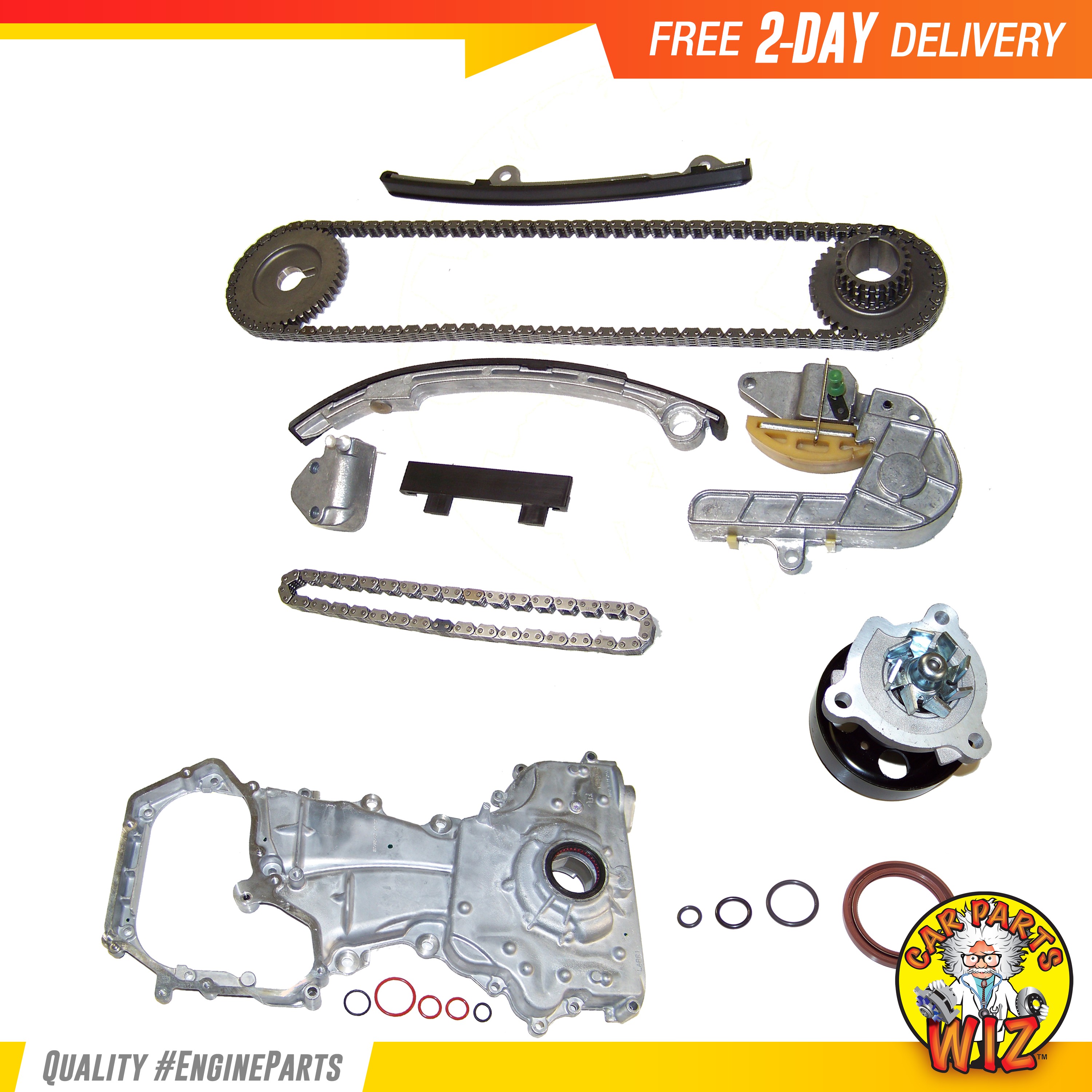 Timing Chain Kit Cover Gasket Set Water Oil Pump Fits 0206 Nissan 2.5L DOHC eBay