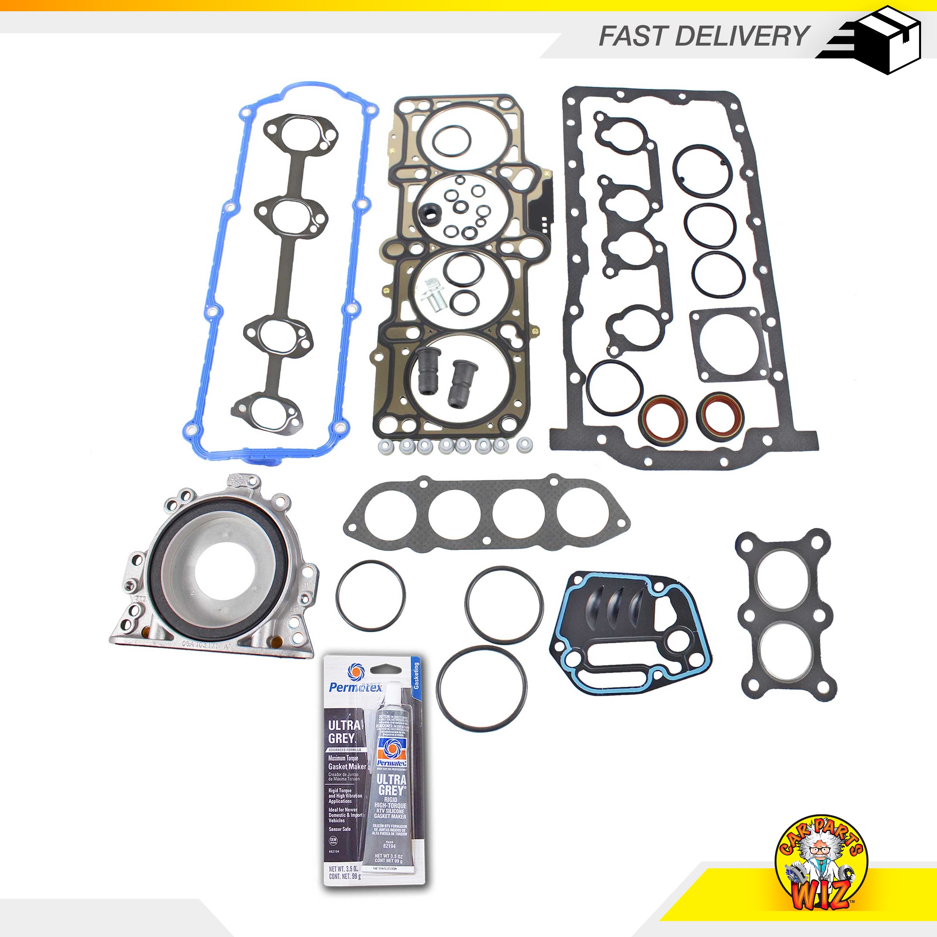 Engine Full Gasket Set Bearings Rings Fits 9801 Volkswagen Golf 2.0L
