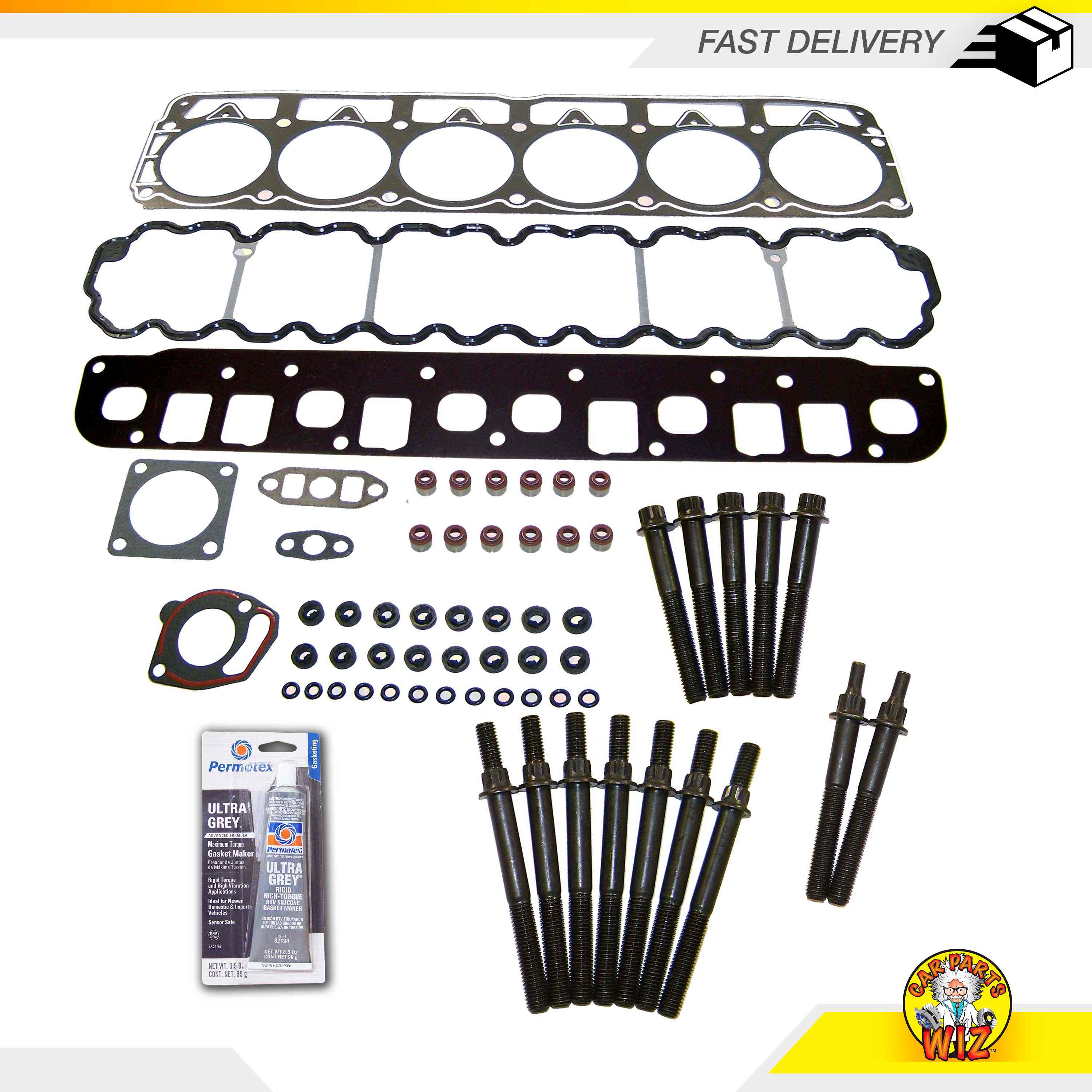 Head Gasket Set Bolts Fits 9903 Jeep Cherokee Grand Cherokee 4.0 OHV