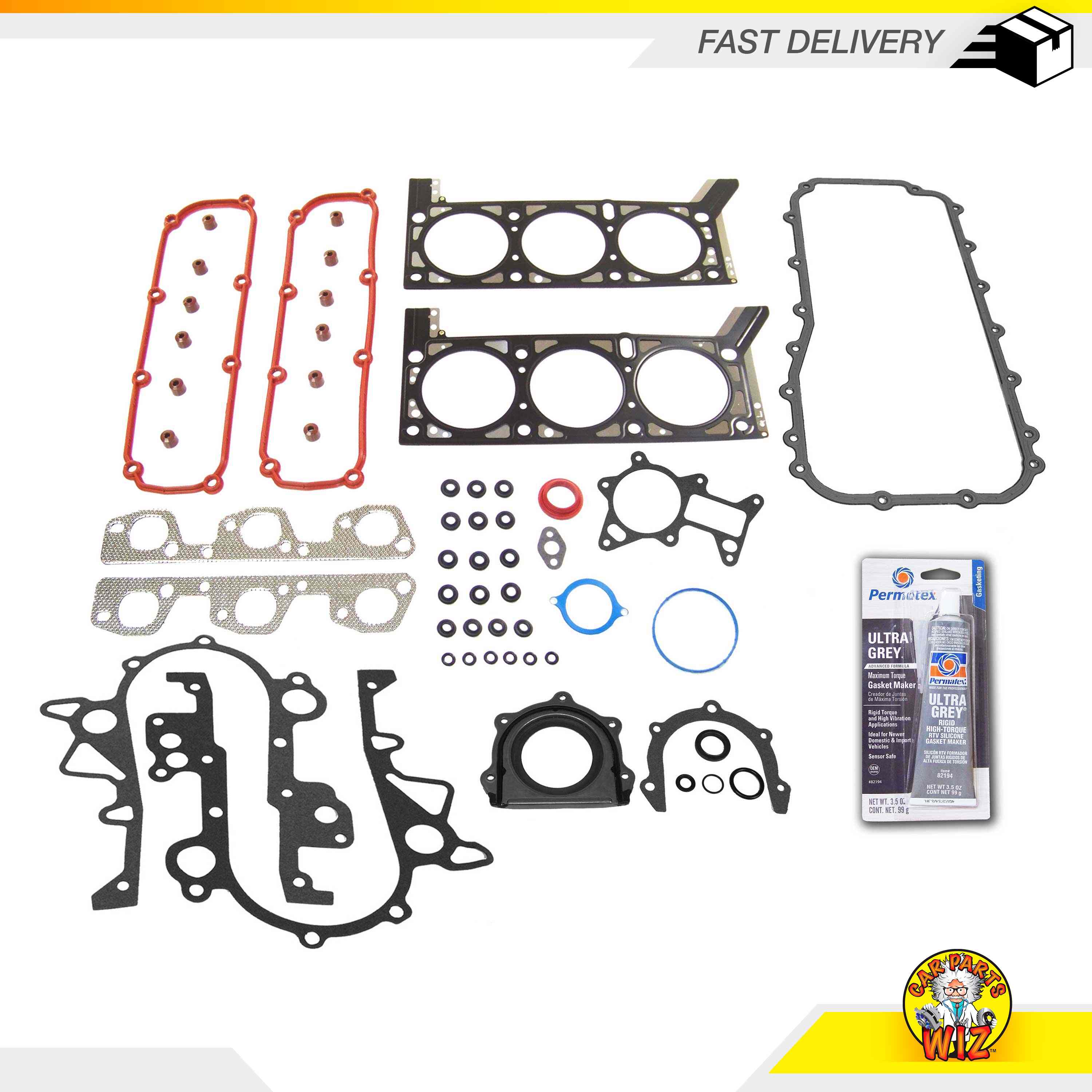 Full Gasket Set Fits 0708 Jeep Wrangler 3.8L V6 OHV 12v VIN 1 Cu. 231