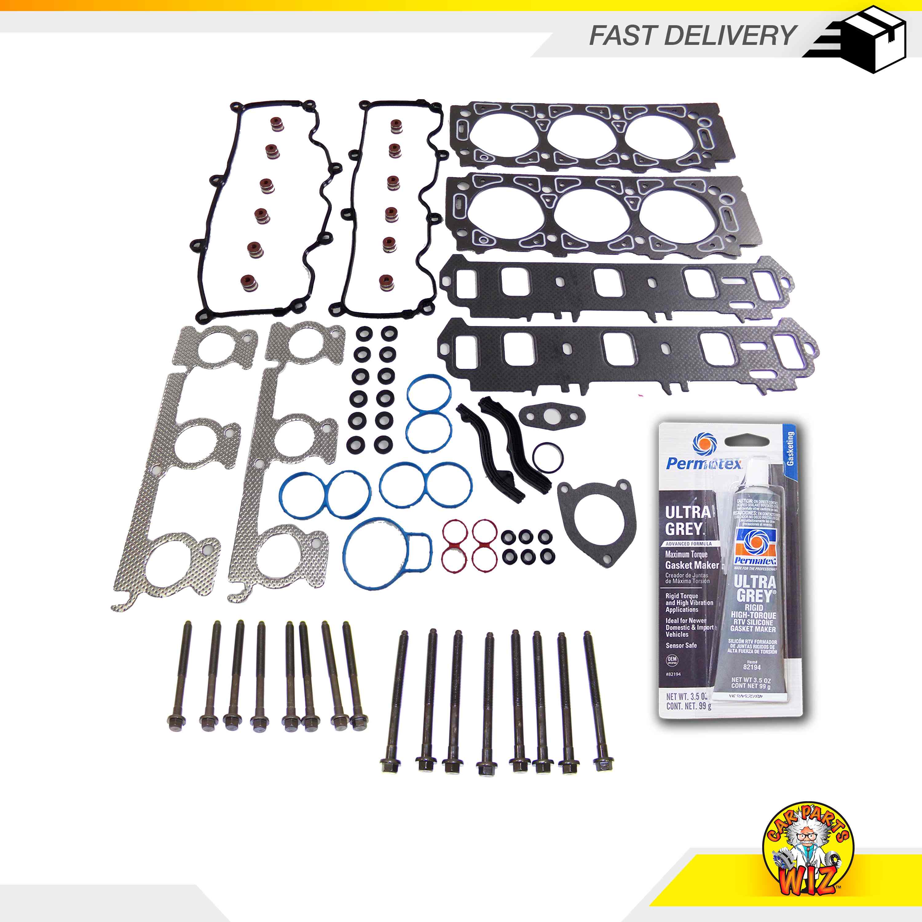 Head Gasket Set Bolts Fits 0107 Ford Taurus Sable 3.0L V6 OHV 12v