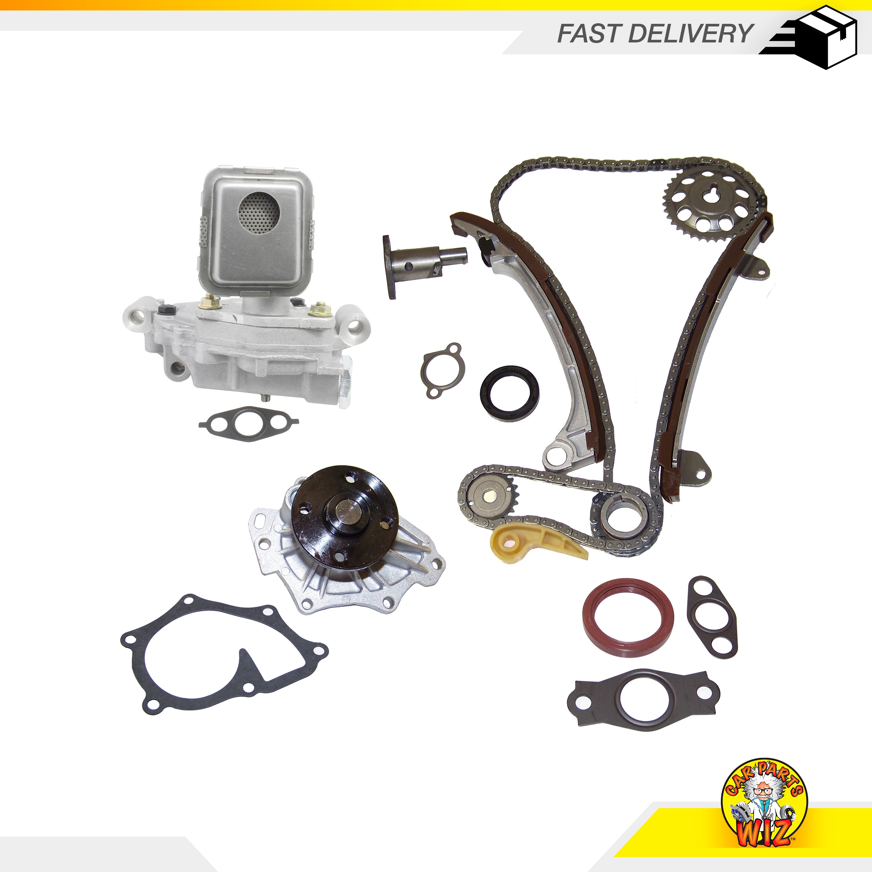 Timing Chain Kit Cover Gasket Water Oil Pump Fits 0208 Toyota 2.4L