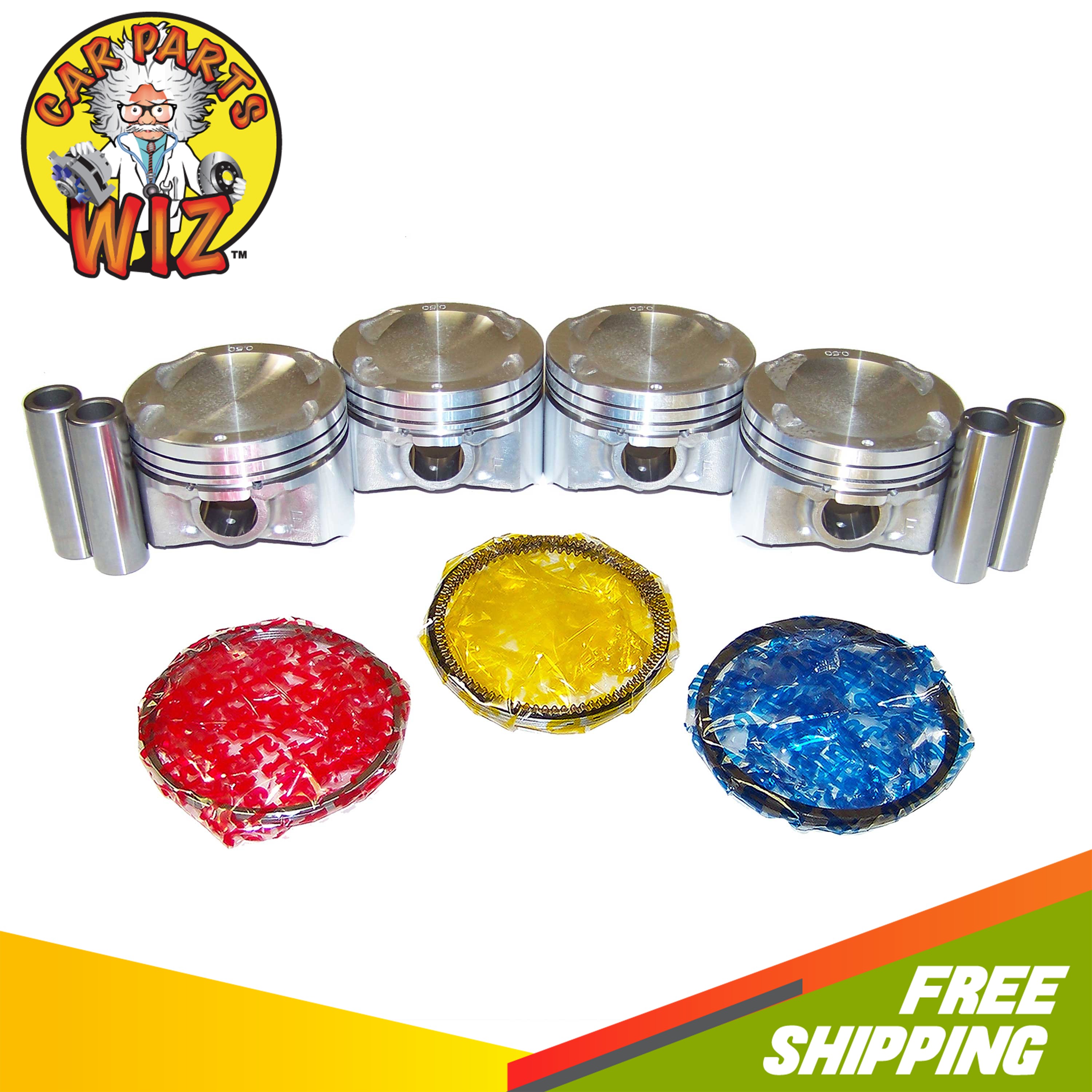 Engine Pistons and Rings Fits 81-83 Nissan 720 2.2L SOHC 8v