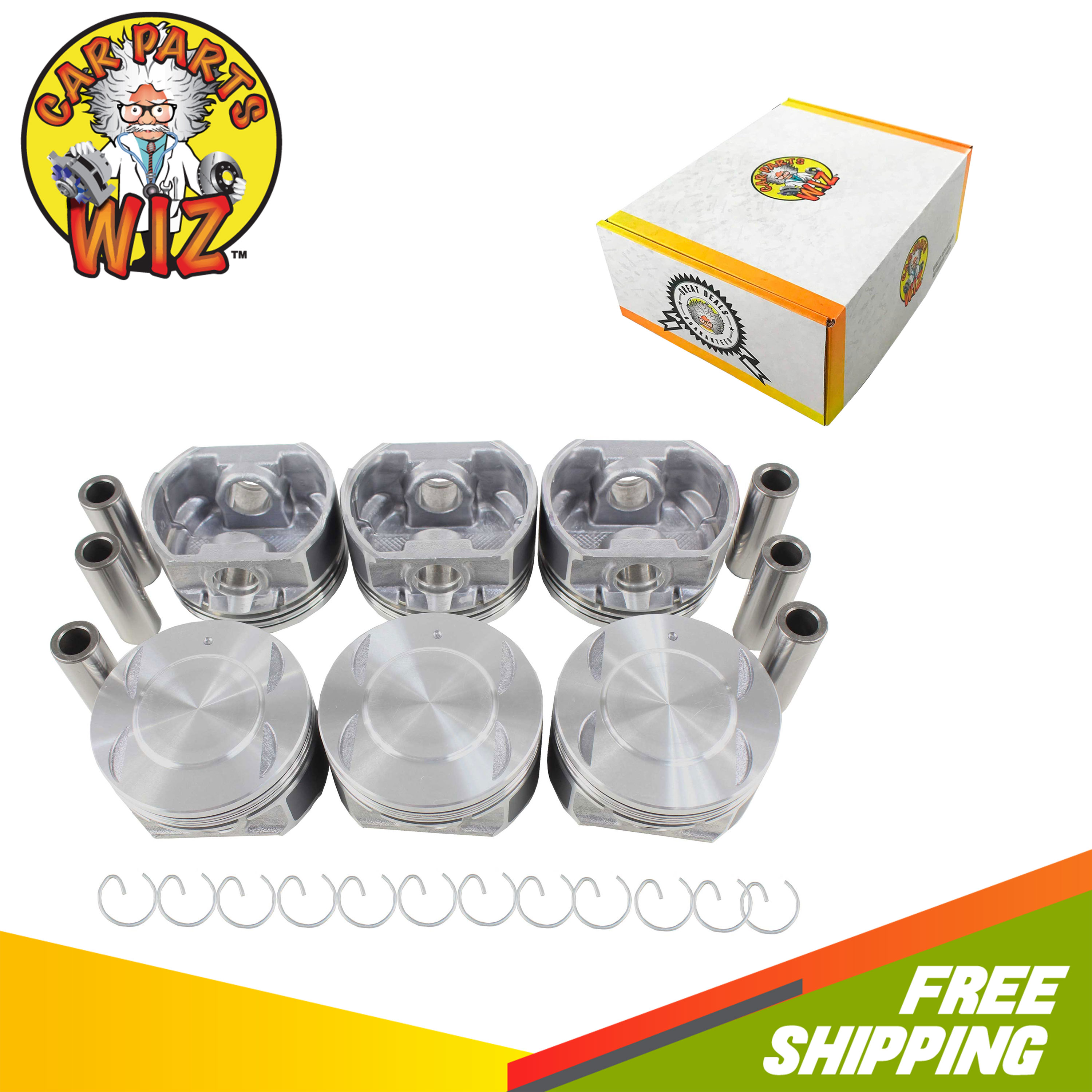 Engine Piston Set Fits 96-08 Ford Jaguar 6 Escape 3.0L AJ27