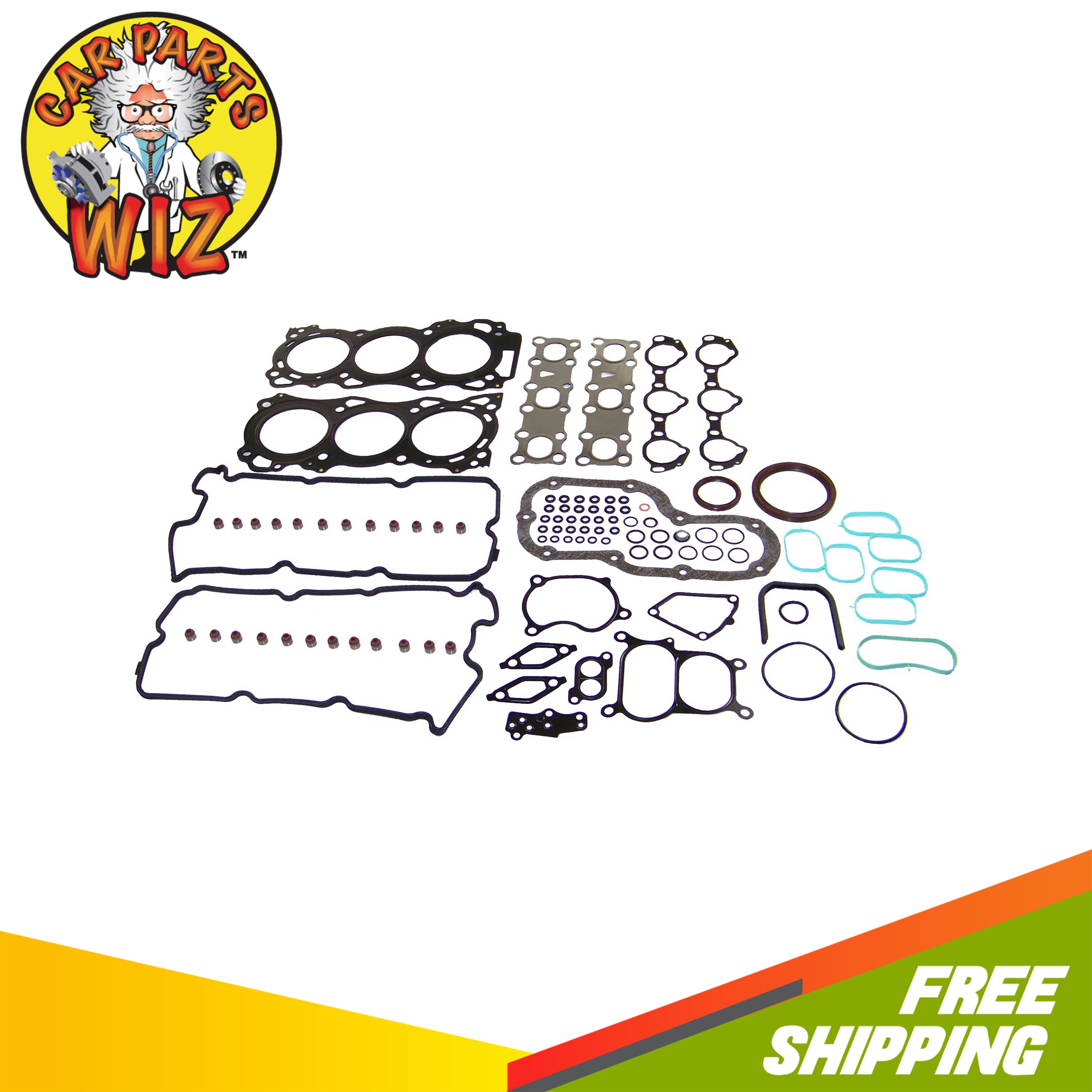 Full Gasket Set Timing Chain Exhaust Intake Valves Guides Bolts Fits