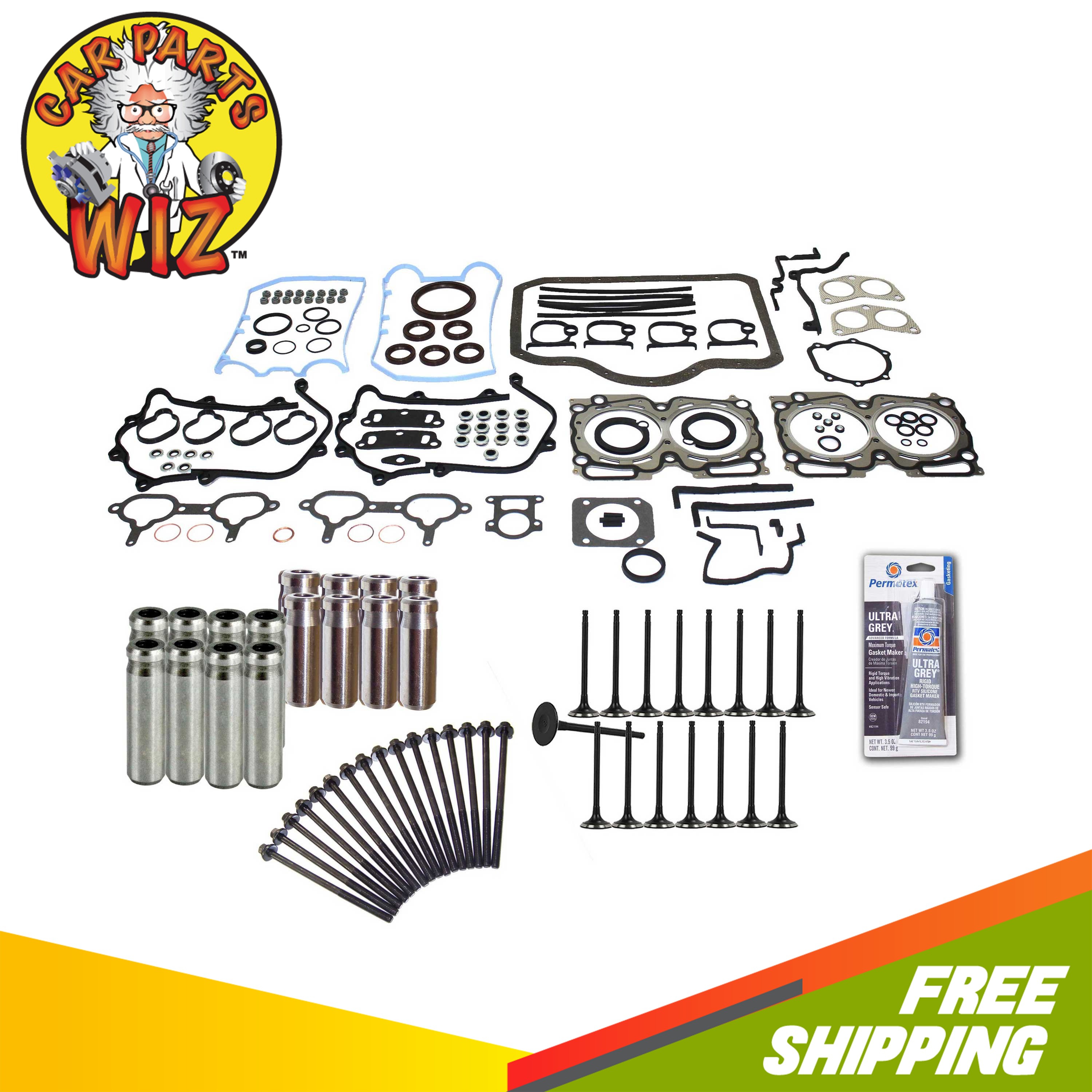 FULL GASKET SET Exhaust Intake Valves Guides Bolts Fits 1996 Subaru 2