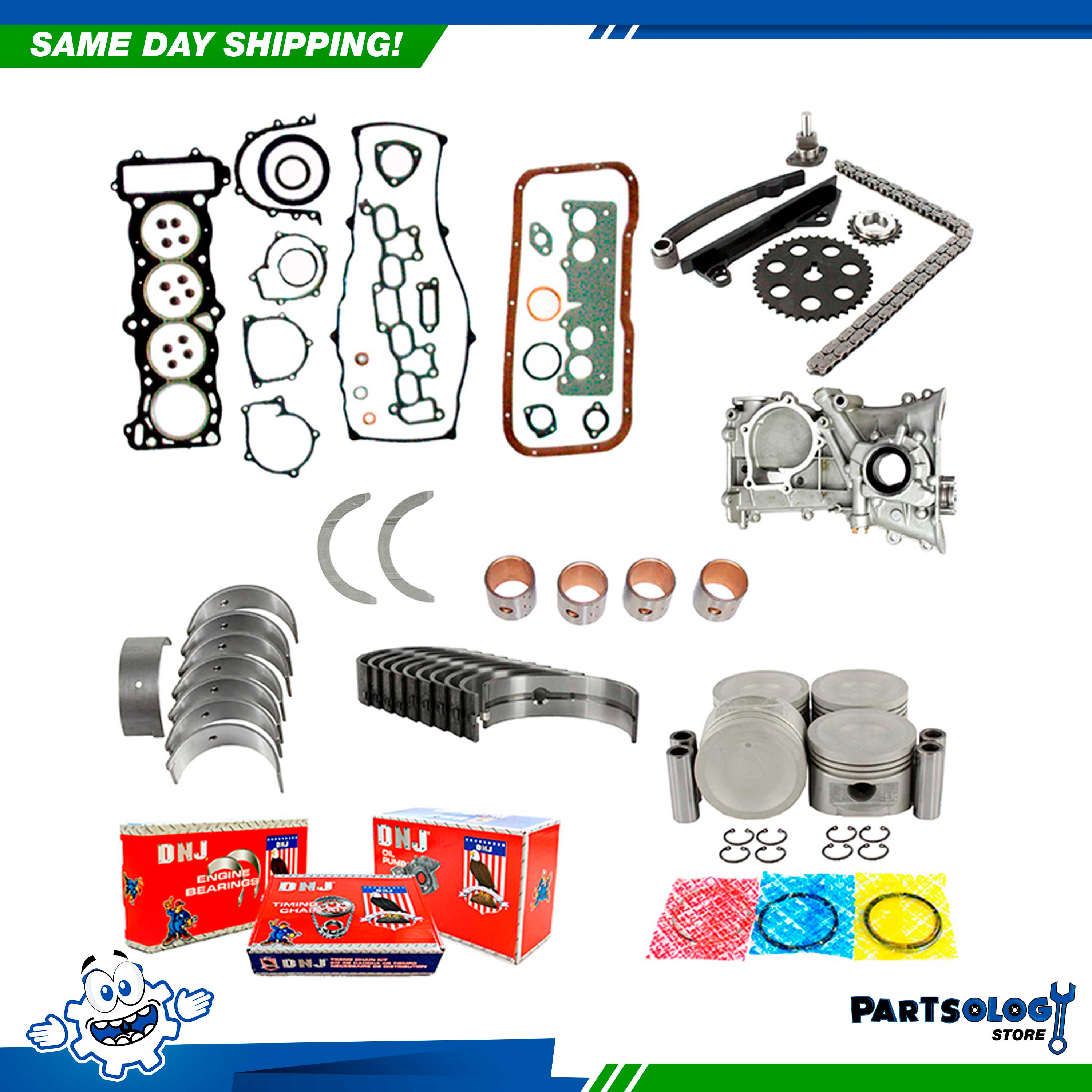 DNJ EK609M Master Engine Rebuild Kit For 89-90 Nissan Pulsar NX