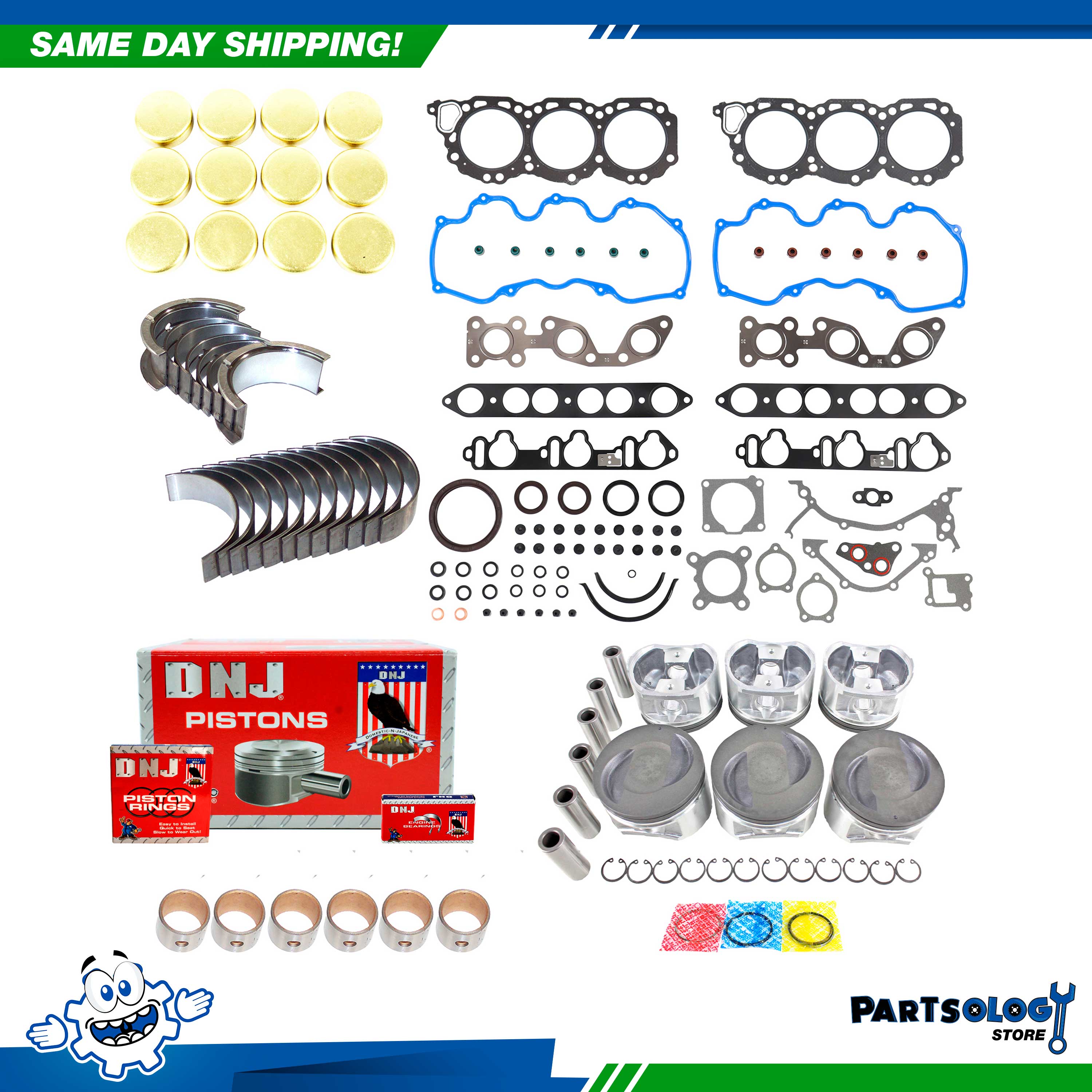DNJ EK639 Engine Rebuild Kit For 99-04 Nissan Frontier Quest 3.3L V6 SOHC 12v - Bild 1 von 8