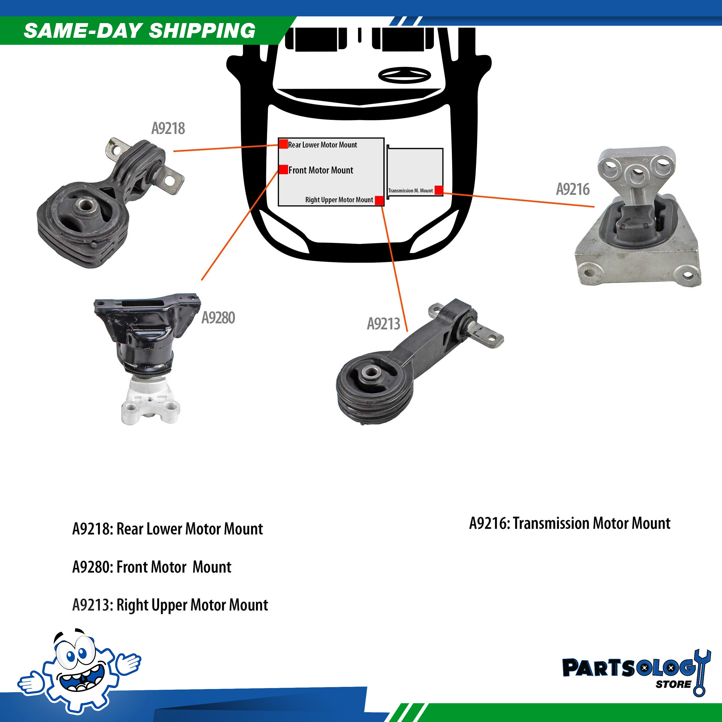 DNJ MMK1068 Complete エンジン モーター ＆ Transmission マウント kit for 2006-2011 / シボレー/Impala, Monte Carlo / 3.5L DNJ MMK1000 コンプリートエンジンモーター\u0026トランスミッションマウントキット 2006-2010 &frasl; ホンダ&frasl;シビック&frasl; 1.8L &frasl;  4PCS &frasl; マニュアルトランス用