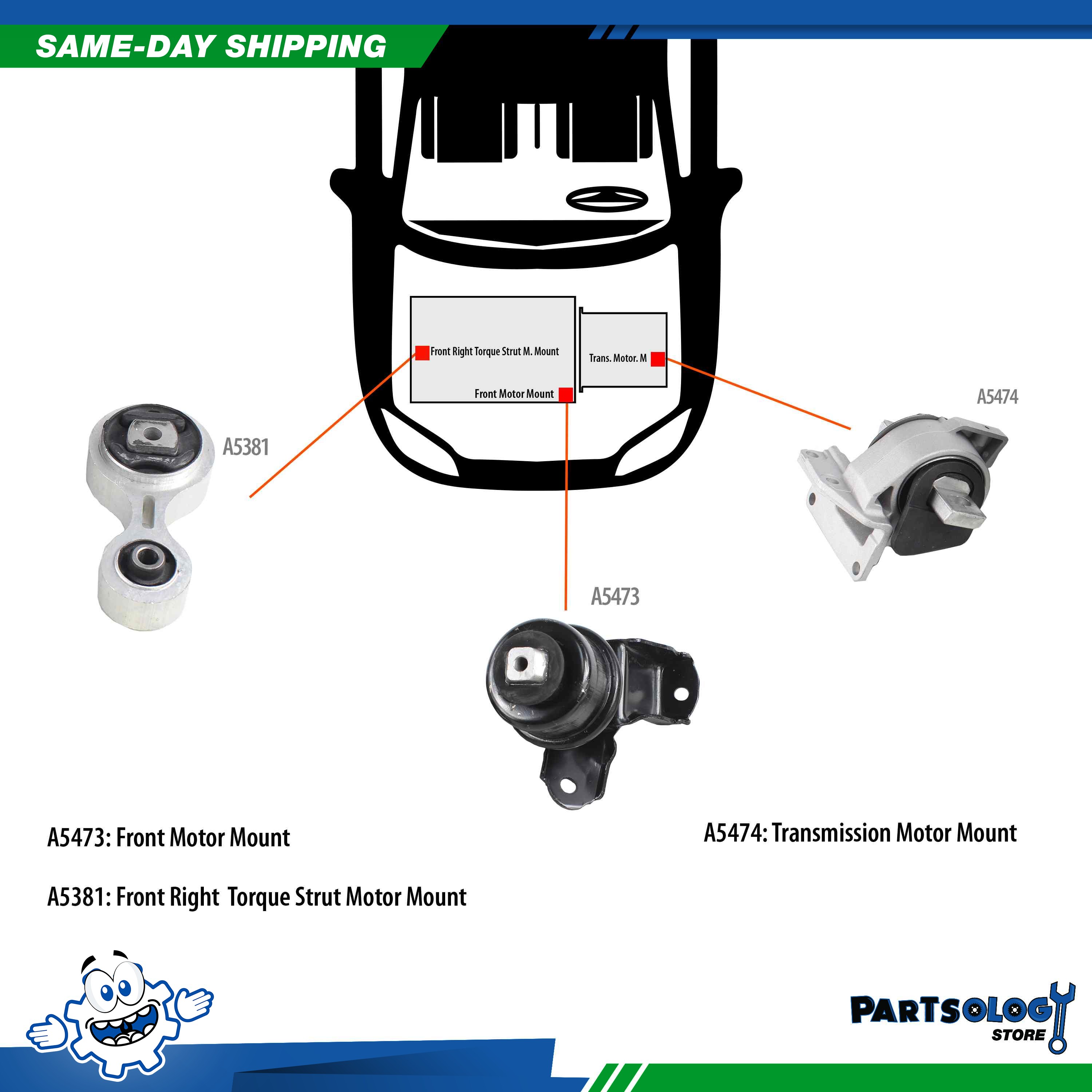 DNJ MMK1080 New Motor Mount Trans. Kit For 06-09 Ford