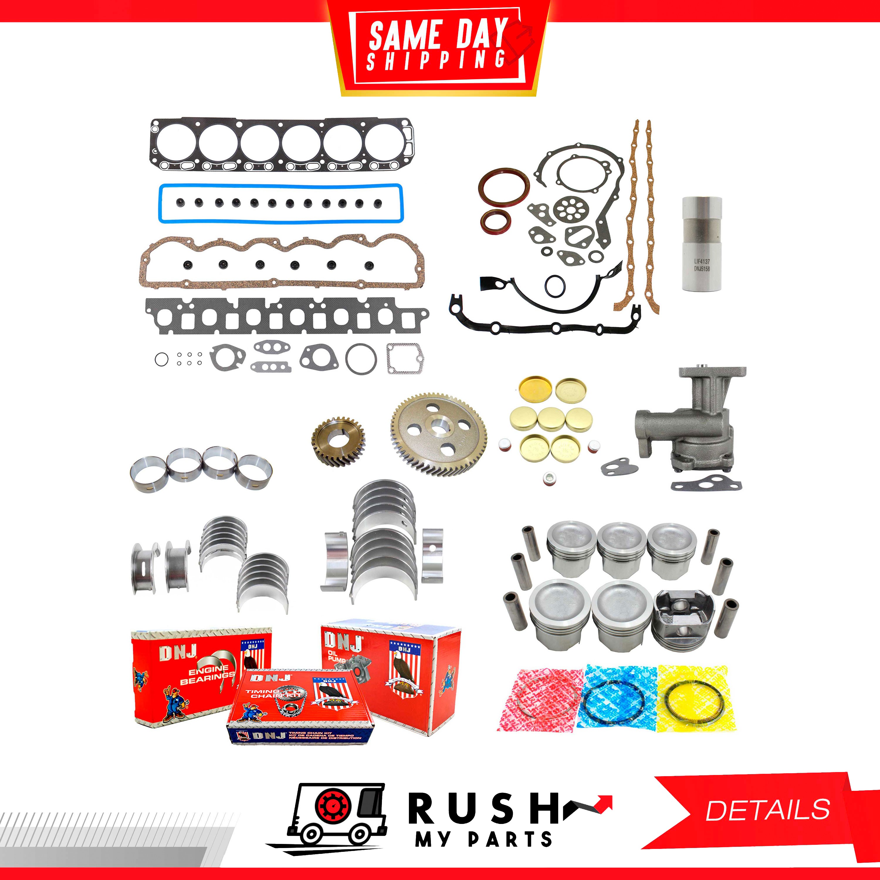 Engine Timing Chain Kit For Ford 4.9L 12V - Fits 68-96 Bronco, E-100 Econoline