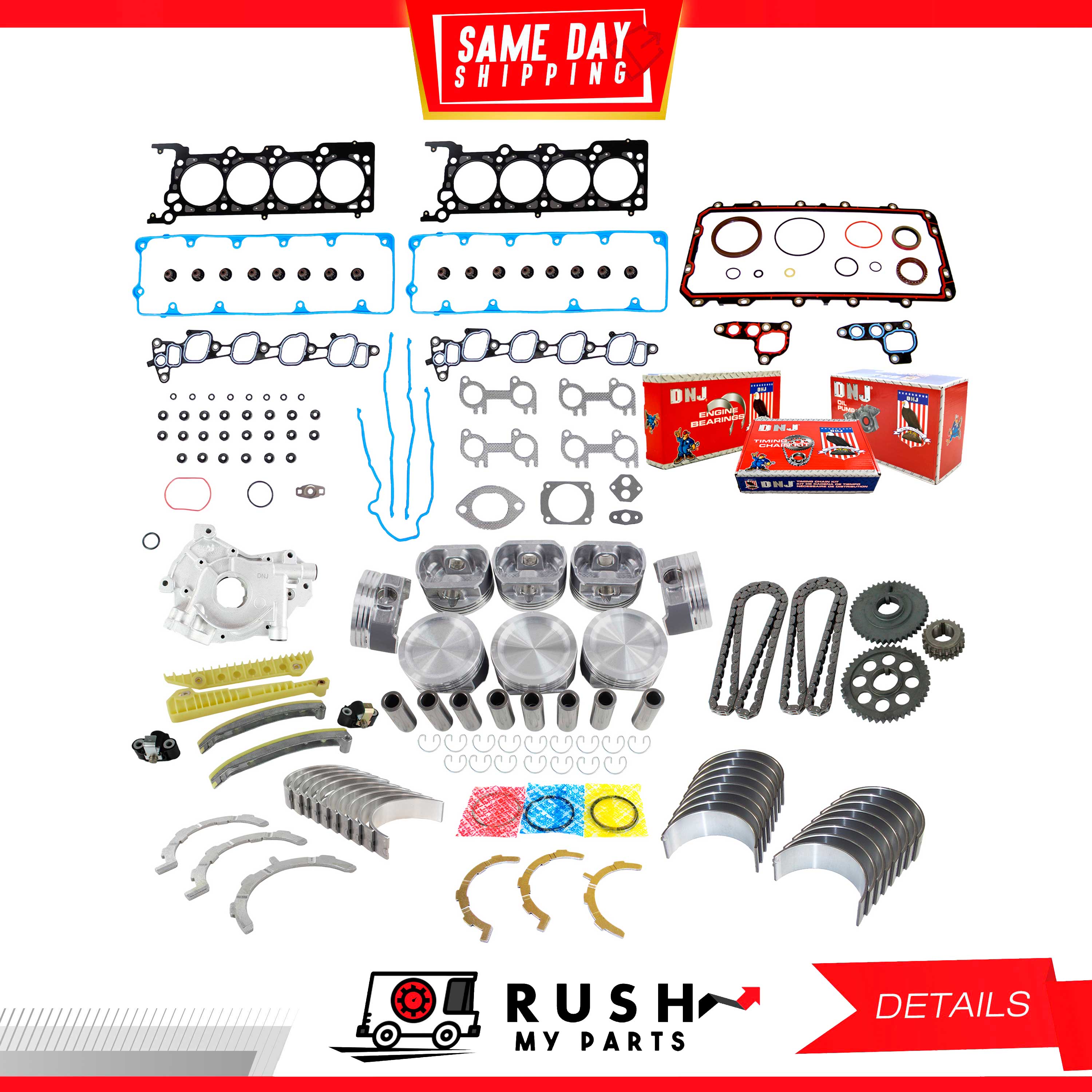 02-04 Master Engine Rebuild Kit For Ford Mustang 4.6L V8 SOHC 16v