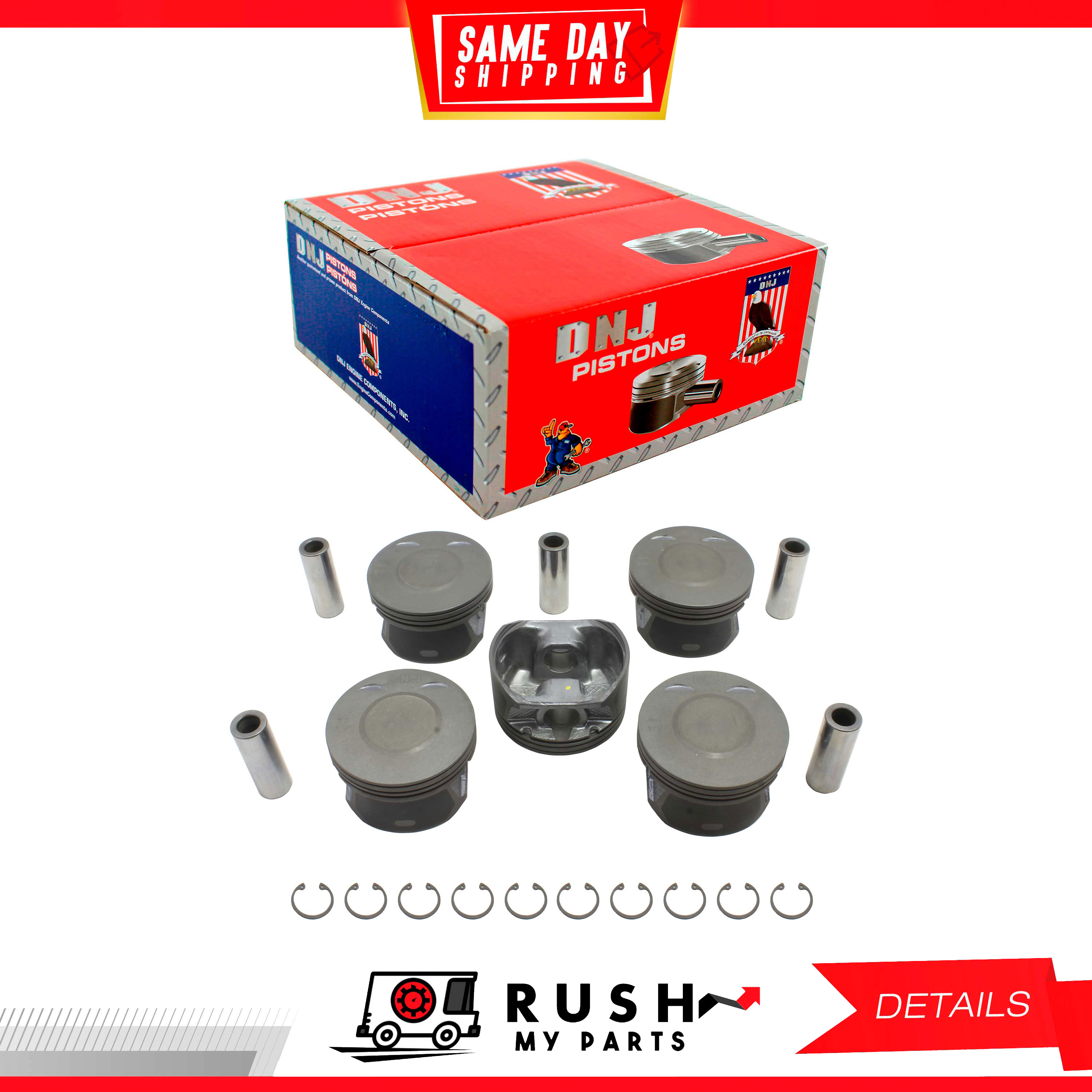 DNJ P3137 Piston Set Standard For 2007-2012 Chevrolet, GMC, Hummer
