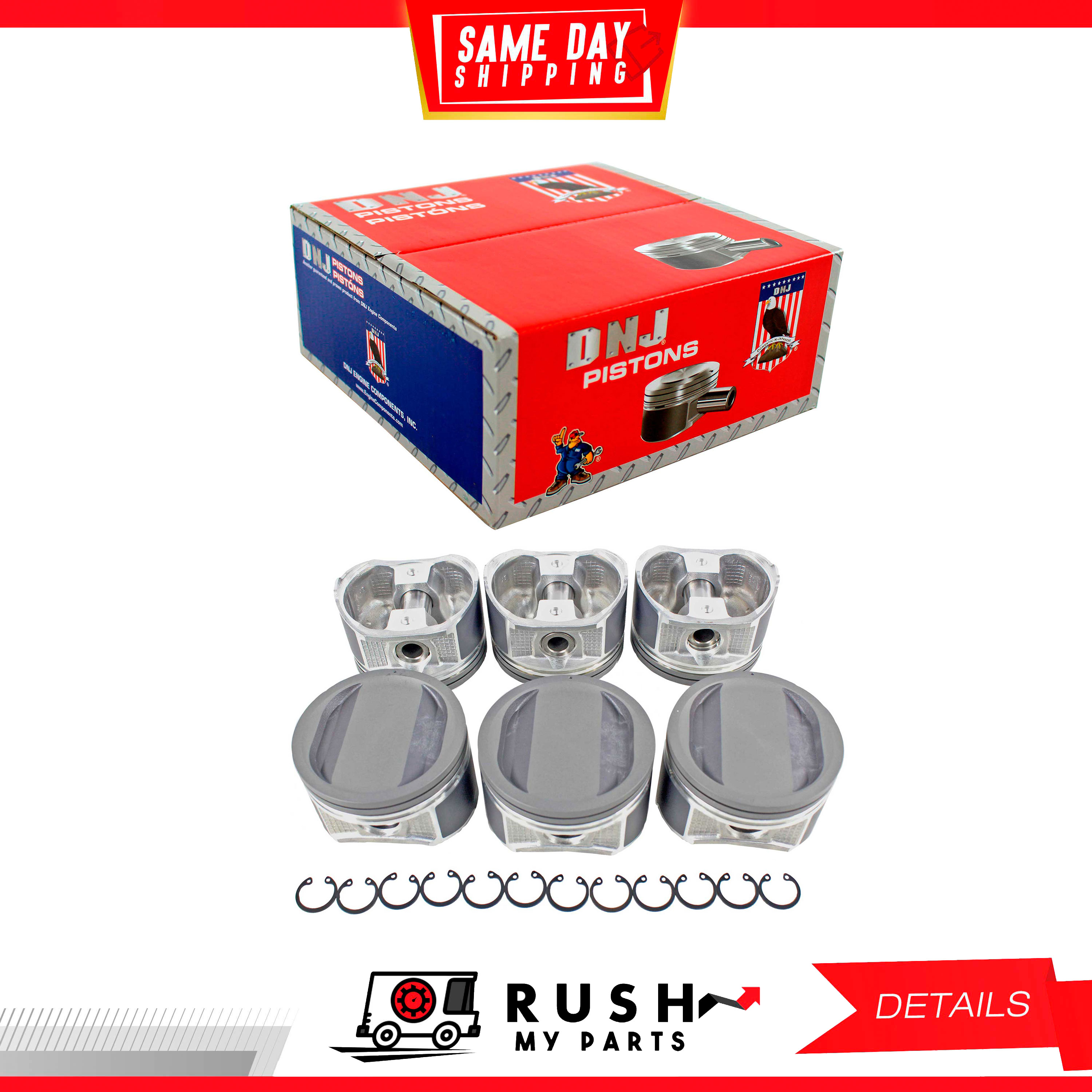 01-04 Piston Set For Nissan Frontier 3.3L V6 Supercharged SOHC DNJ