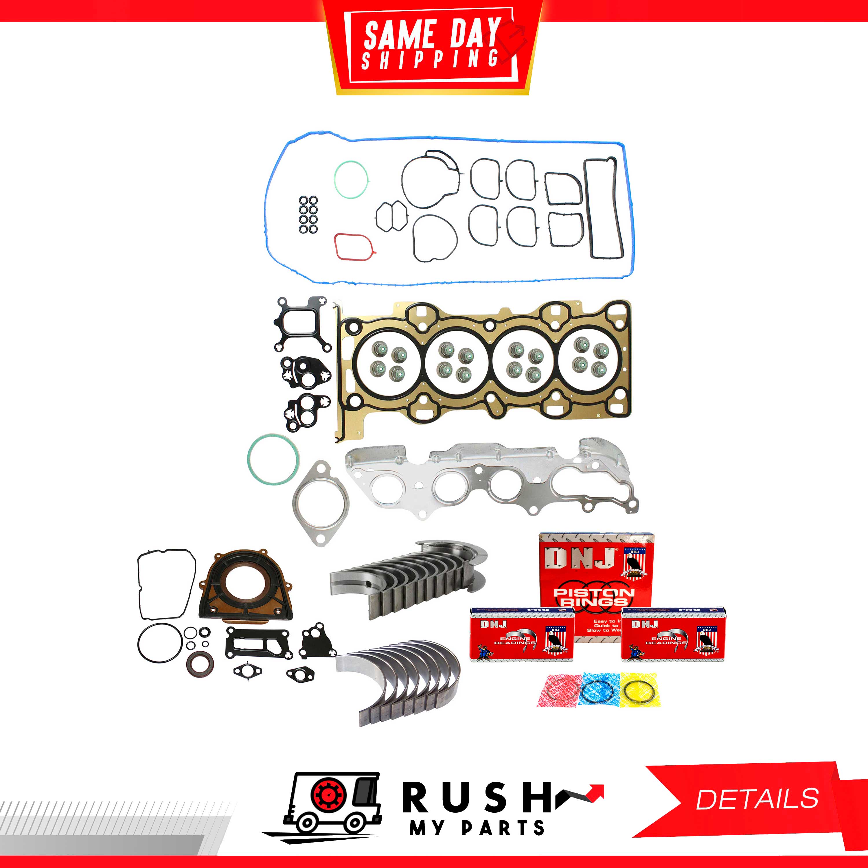 03-06 Engine Full Gasket Set Bearing Rings For Mazda 6 L4 2.3L