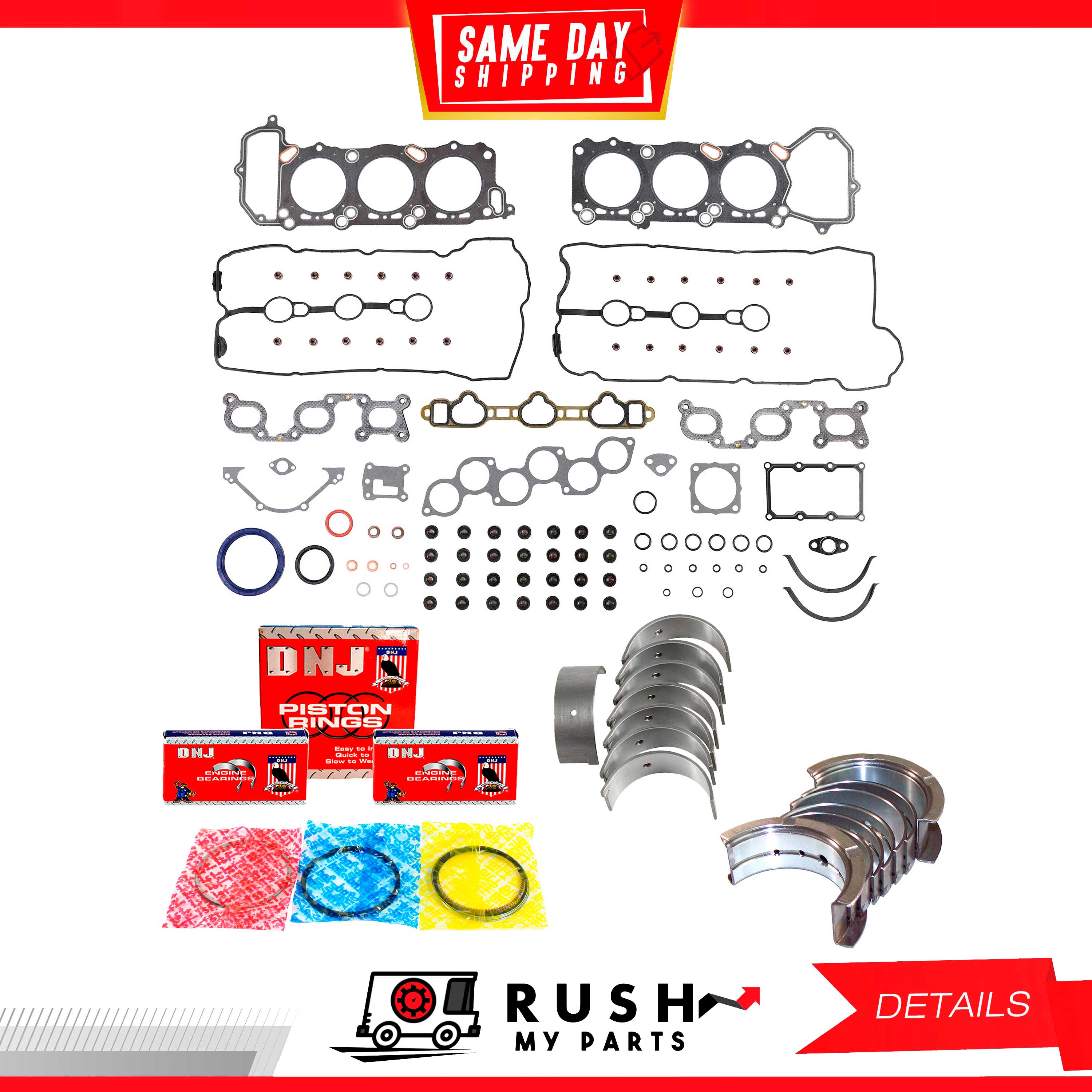 92-94 Engine Full Gasket Set Bearing Rings For Nissan V6 3.0L DOHC